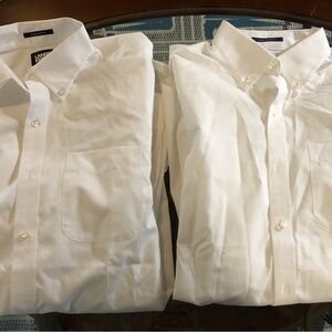 Lands' End Men's Crisp White Dress Shirts 15-1/2” x 37/T 2 each